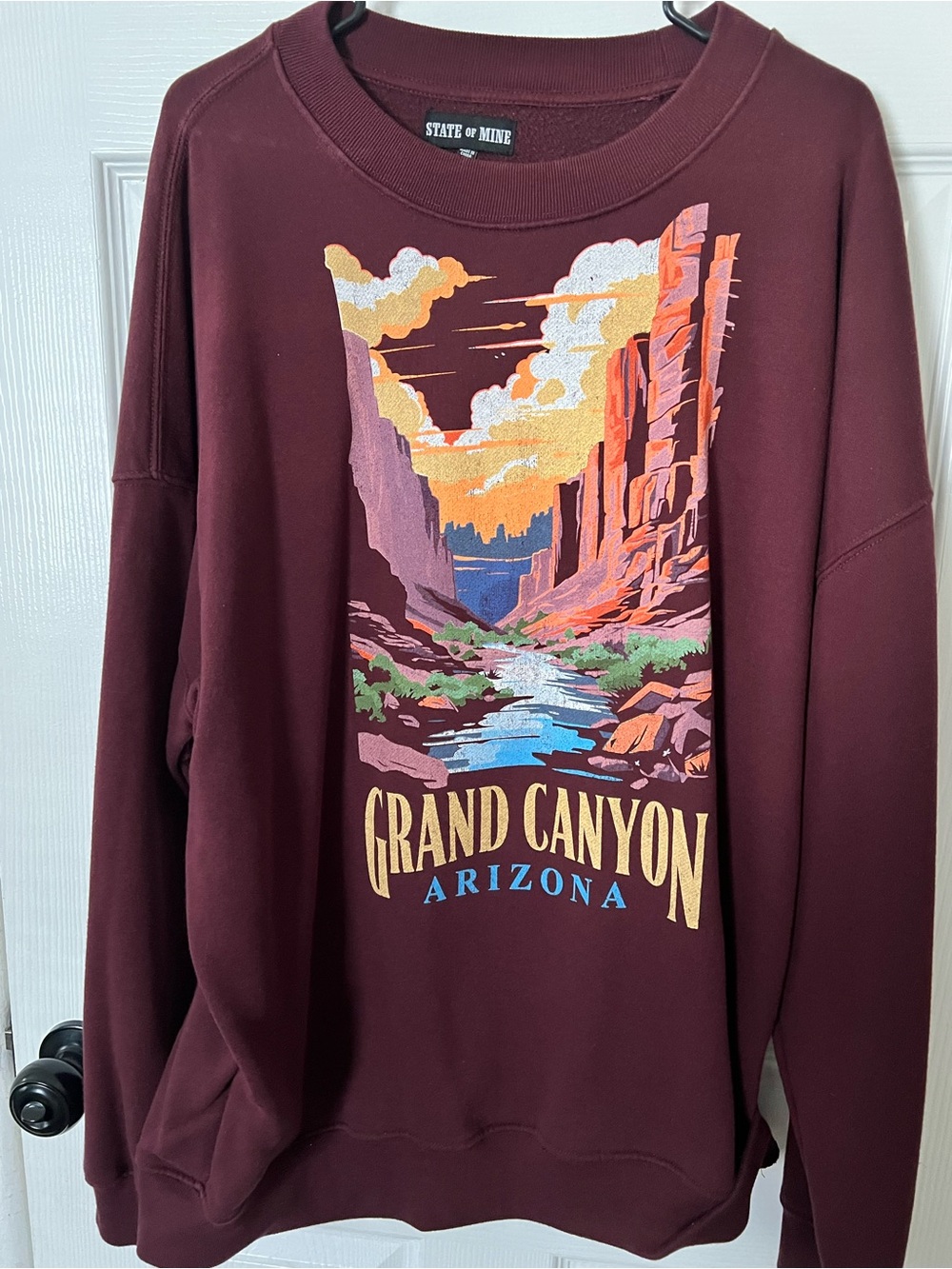 State of Mine Grand Canyon Arizona Graphic Sweatshirt - Maroon